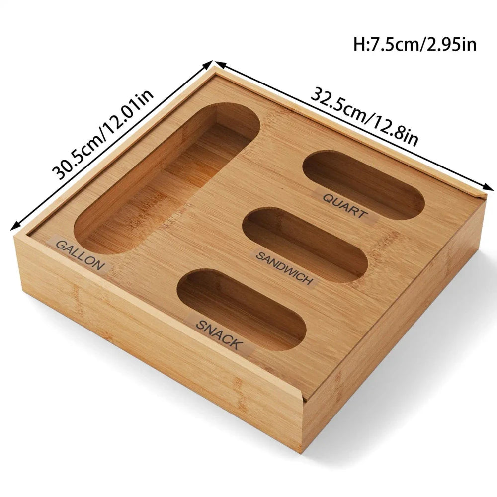Bamboo Kitchen Bag Organizer