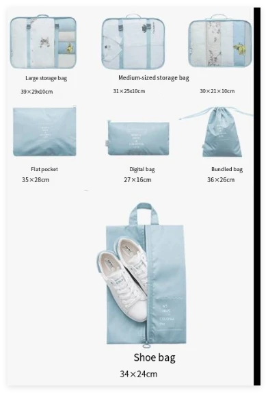 Travel Packing Cubes - 6 & 7 Piece Luggage Organizer Set