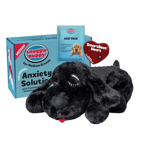Snuggle Puppy Original Calming Heartbeat Toy for Medium Dogs 25-70 lbs Cream