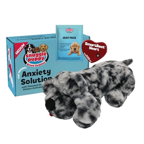 Snuggle Puppy Original Calming Heartbeat Toy for Medium Dogs 25-70 lbs Cream