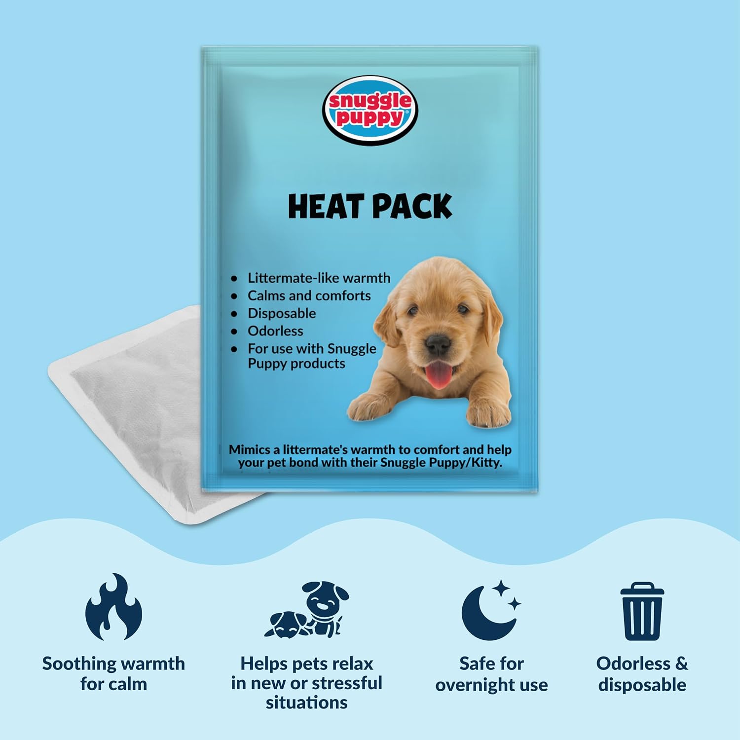Snuggle Puppy Original Calming Heartbeat Toy for Medium Dogs 25-70 lbs Cream