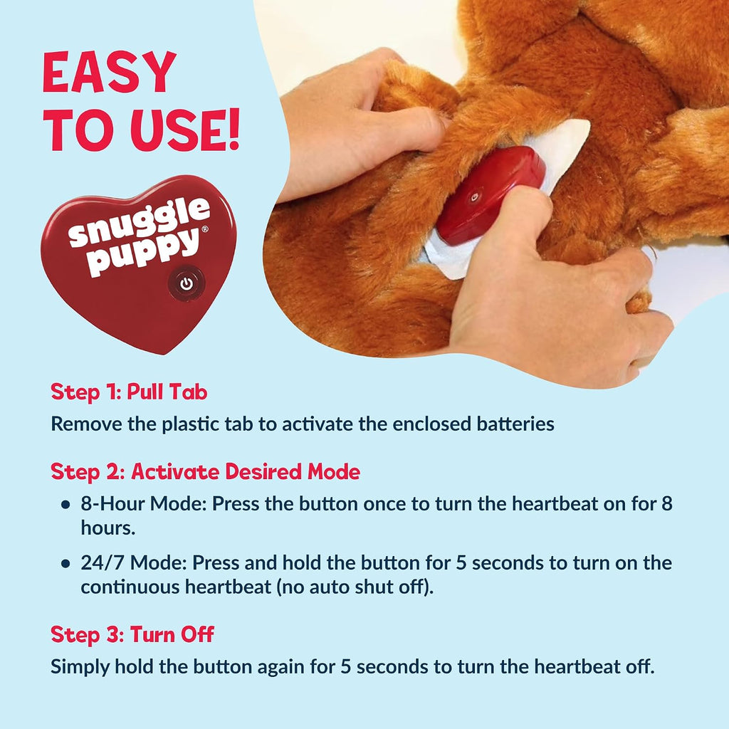 Snuggle Puppy Original Calming Heartbeat Toy for Medium Dogs 25-70 lbs Cream