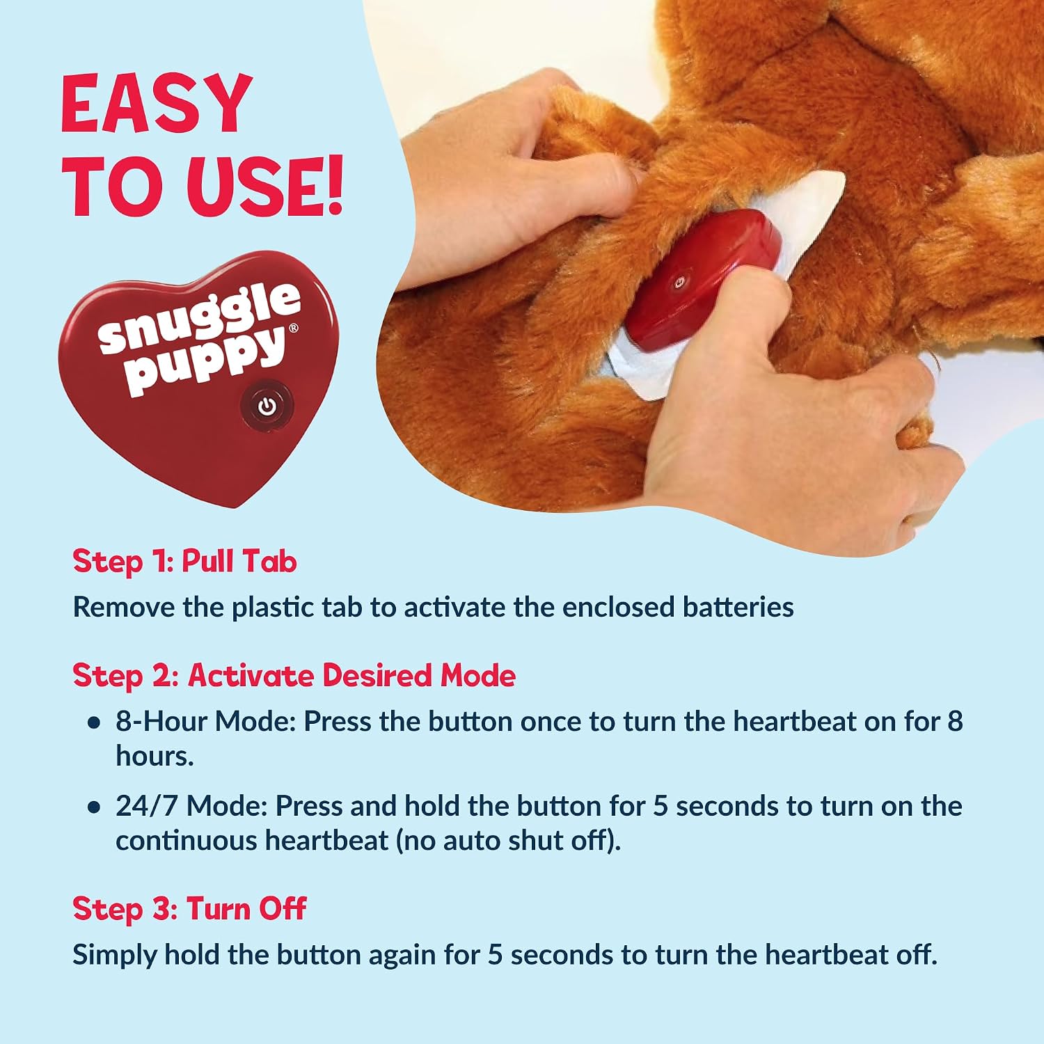 Snuggle Puppy Original Calming Heartbeat Toy for Medium Dogs 25-70 lbs Cream