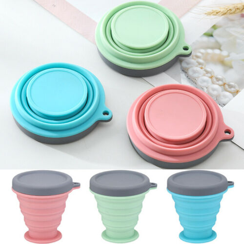 Collapsible Silicone Travel Coffee Cup with Lid – BPA-Free Foldable Mug, 3 Colors